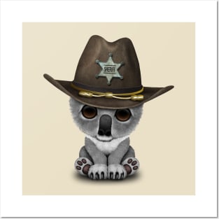 Cute Baby Koala Bear Sheriff Posters and Art